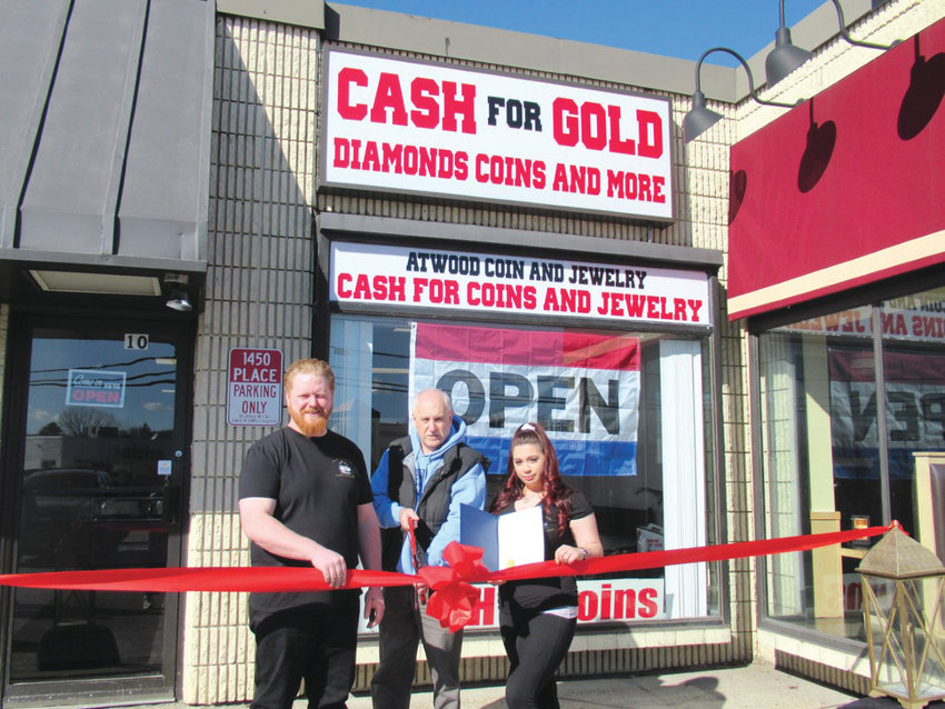 This March, the city of Johnston officially welcomed new business Atwood Coin and Jewelry, a Cash for Gold and rare coin store on Atwood Avenue. Seen here are longtime enthusiasts, licensed specialists and first-time business owners Gilbert and Gabriella Mendoza with Gaby&rsquo;s parents, Iany and Lavern.