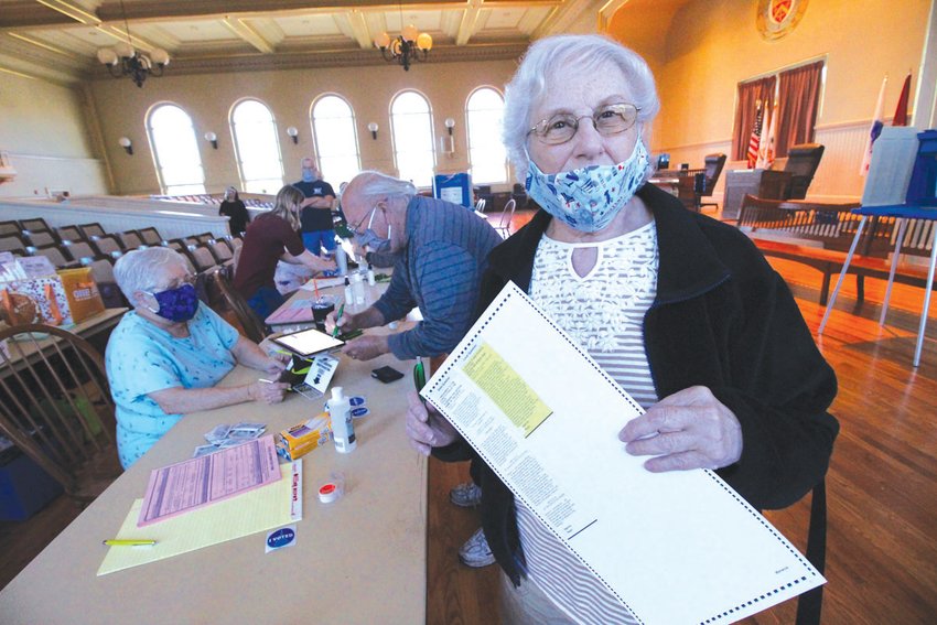 EARLY IN EARLY OUT: Karen Gerstein was one of 245 voters who had cast ballots within three hours of the City Hall poll opening at 8:30. &ldquo;Why not,&rdquo; she said when asked why she voted early, &ldquo;I have the time.&rdquo;