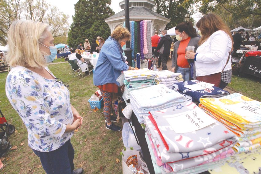 CRAFTS BY JEAN: Jean Williams and her friend Kerry Seibert were pleased to get outside and do a crafts show, especially one that supports a nonprofit. Vendors are charged $25 with the money going to support the Warwick K-9 team.