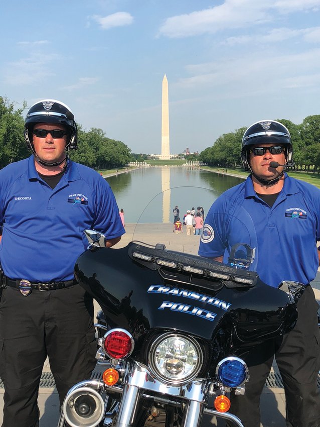 READY TO RIDE:&nbsp; Officer Peter Leclerc, right, and his partner, Inspector Andy DeCosta, are seen during last year&rsquo;s Police Unity Tour. (Submitted photo)