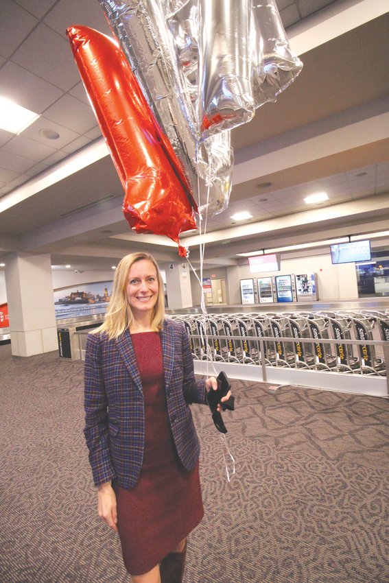 LOOKING TO GET OUT THE VOTE: Kellie Wright, director of marketing and chief marketing officer of the Rhode Island Airport Corporation is urging people to cast votes for Green as the &ldquo;Best Small Airport&rdquo; before online polls close Feb. 1.