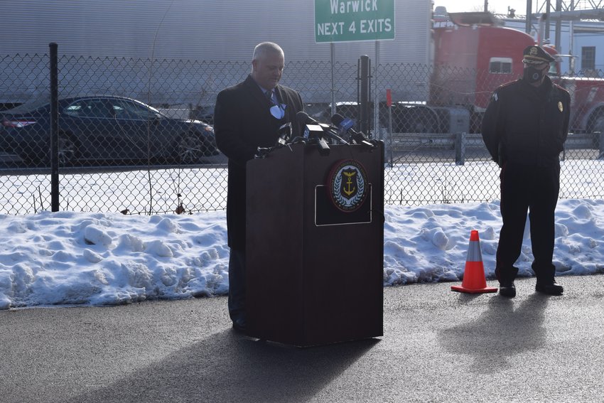 OPENING REMARKS: RIPCA Executive Director Sidney Wordell opened the ceremony on Friday by thanking local law enforcement and stakeholders for their work. (Herald photos)