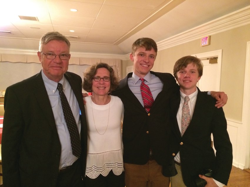 FAMILY SHOT:&nbsp; Liz Rau, her husband, Peder Schaefer, and their sons, Peder and Henry, in a family photo taken in 2018.