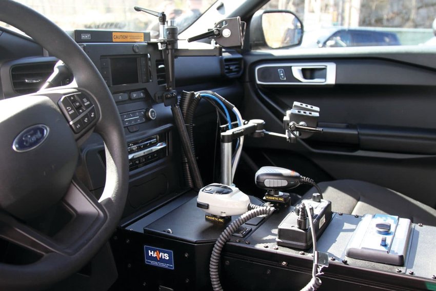 A LOOK INSIDE: The Rhode Island Police Chiefs&rsquo;s Association says the nine state-of-the-art cruisers will allow for safer and more efficient traffic stops.