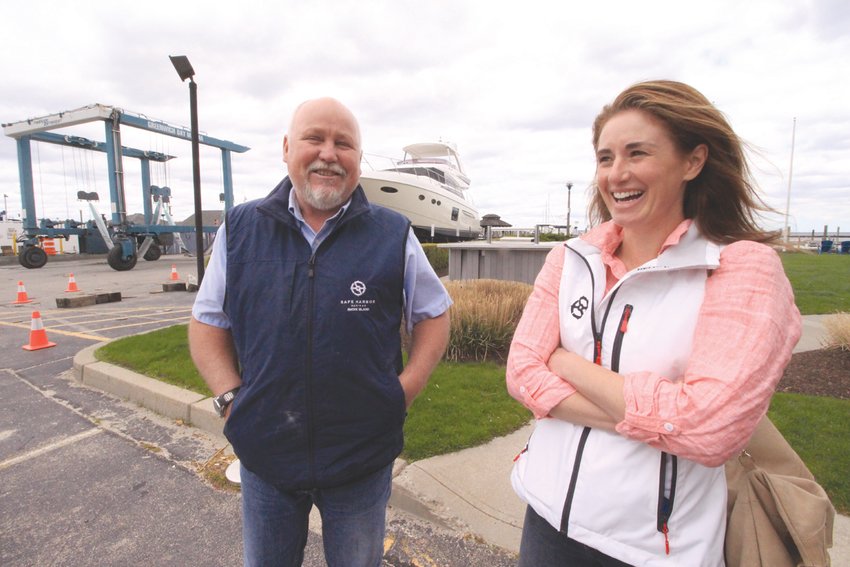 THAT&rsquo;S HOSPITALITY: Tim Moll, regional vice president of Safe Harbor, and Isabella Ridall, vice president of hospitality for the world&rsquo;s largest marina owner, said shellfishermen are welcome at their operations and are entitled to discount rates.