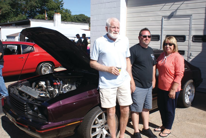 MEET THE FAMILY: Pictured with Keith Gibb&rsquo;s car, a 1982 Mercury Capri, are his father Bruce, brother Tim and mother Vicki.