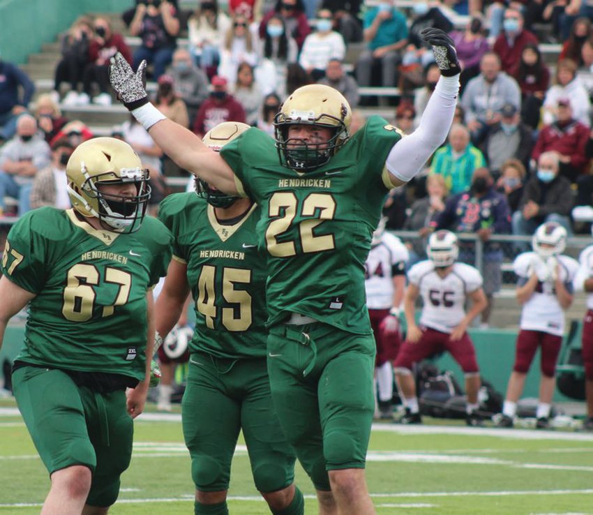 BACK-TO-BACK: Hendricken&rsquo;s Luke Mead celebrates  at the state championship.