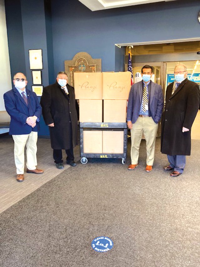 HELPING HAND: Touro Fraternal Association of Cranston recently presented more than 100 healthy lunches to the front-line staff workers at Kent Hospital in appreciation for all their efforts throughout the pandemic.