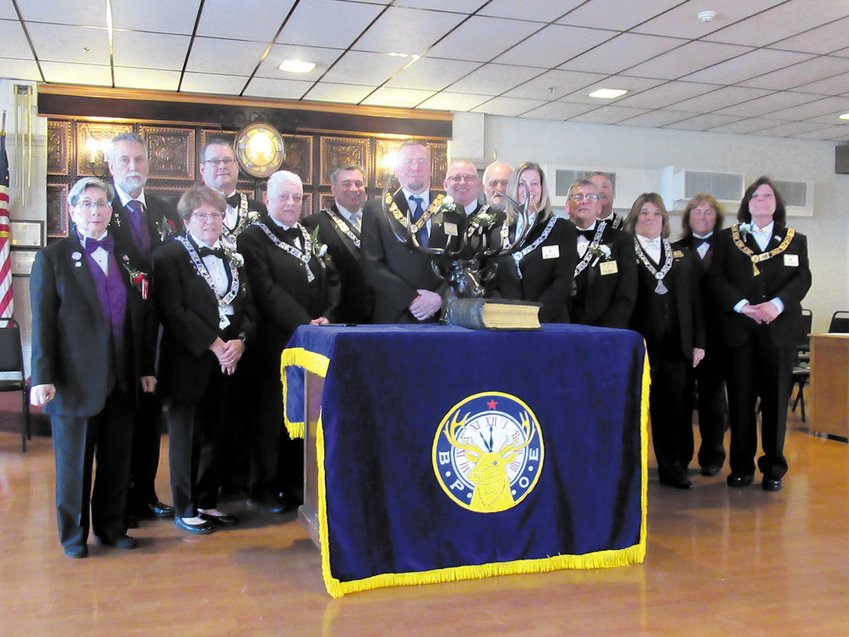 TEAM TRI-CITY: These are the new officers who were installed Sunday at the Tri-City Elks located at 1915 West Shore Road in Warwick and will lead Lodge 14 during the 2022-2023 years. (Warwick Beacon photos by Pete Fontaine)