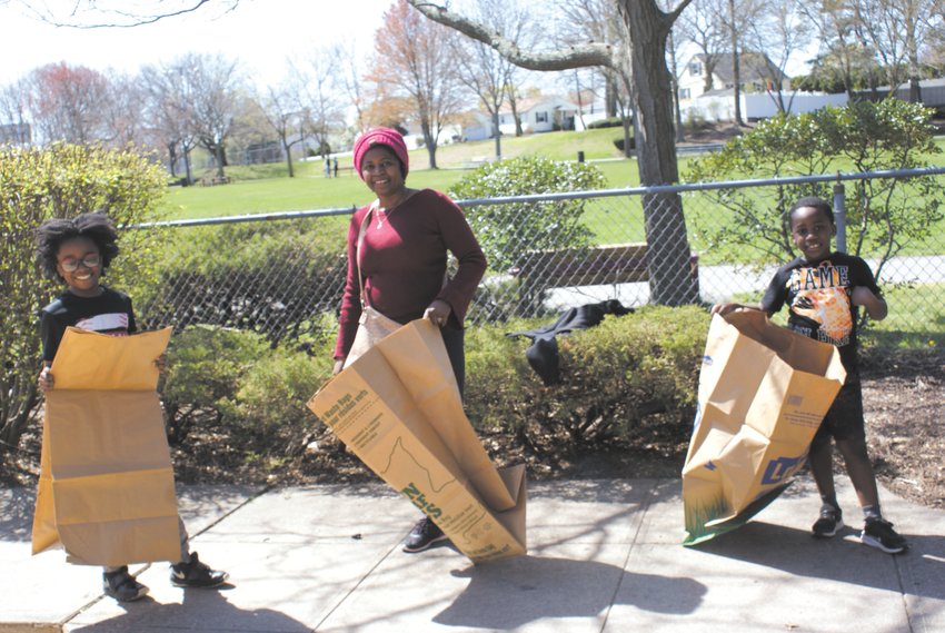 A FAMILY MATTER: Germain led a team of volunteers, including two of her children, Kyle, 10, and Nolan, 6.