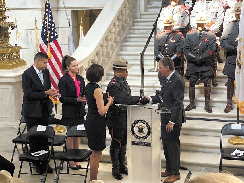 SWORN IN: Colonel Darnell Weaver was named the 15th Superintendent of RISP on Friday. He is the first Black man to hold this position. (Cranston Herald photo)