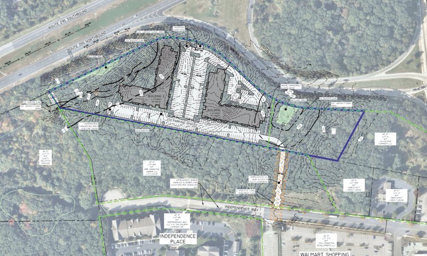 POTENTIAL DEVELOPMENT: A.R. Building Company proposes two residential buildings with a total of 180 units.