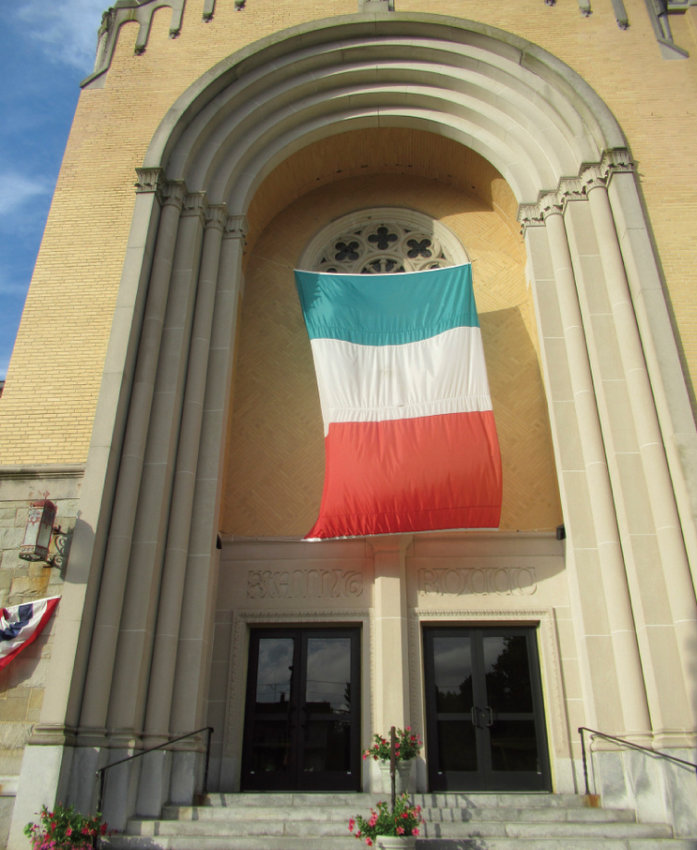 CLASSIC COVERING: This is part of the 120-foot long and 90-foot-wide cathedral tent that will house everting from the doughboy stand to sweet stuff shop to the bar area and entertainment for this weekend&rsquo;s St. Rocco&rsquo;s Feast and Festival.