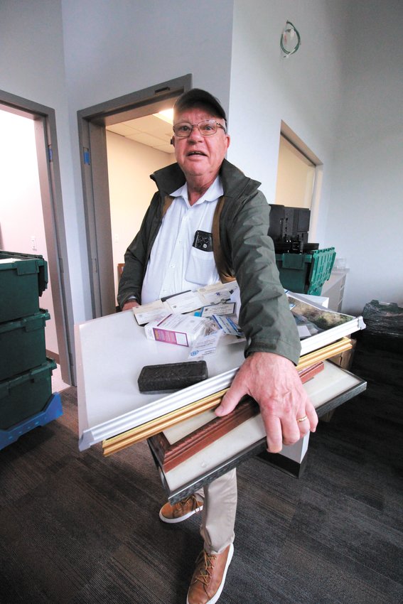 BUT CAN HE PUT IT UP? City Finance Director Peder Schaefer couldn&rsquo;t leave his bulletin board behind at City Hall.  Now the question is: can he put it up as city workers have been told not to tack things to the walls?