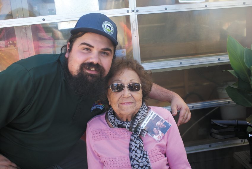 A FAMILY LEGACY: Jonathan Confreda (fourth generation) and his grandma, Hermine Confreda (second generation) were present at Saturday&rsquo;s event. Hermine, 90, married into the Confreda family. She met her husband in Austria during the war and moved here.