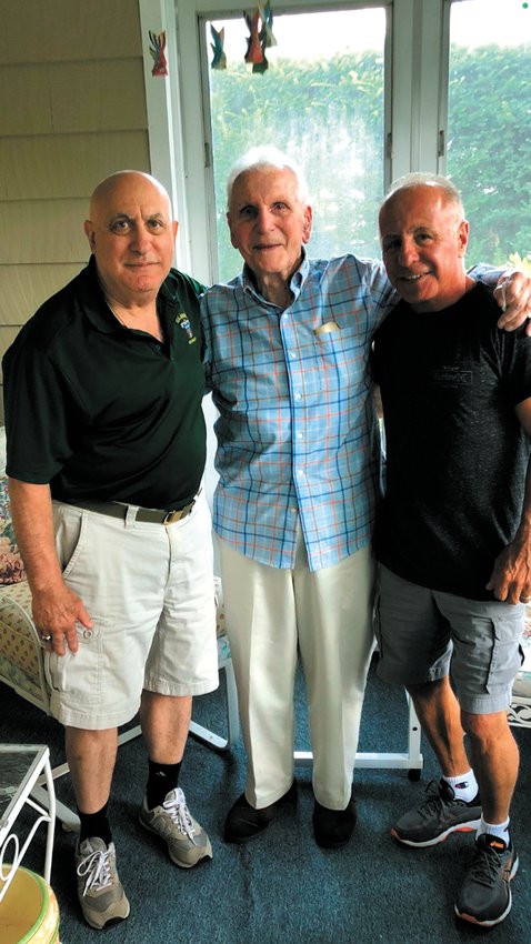 HERE&rsquo;S HENRY: Henry Polichetti (middle) with his 75-year-old god son Tom Marcello (right) and Tom&rsquo;s cousin David Brunniti (left).