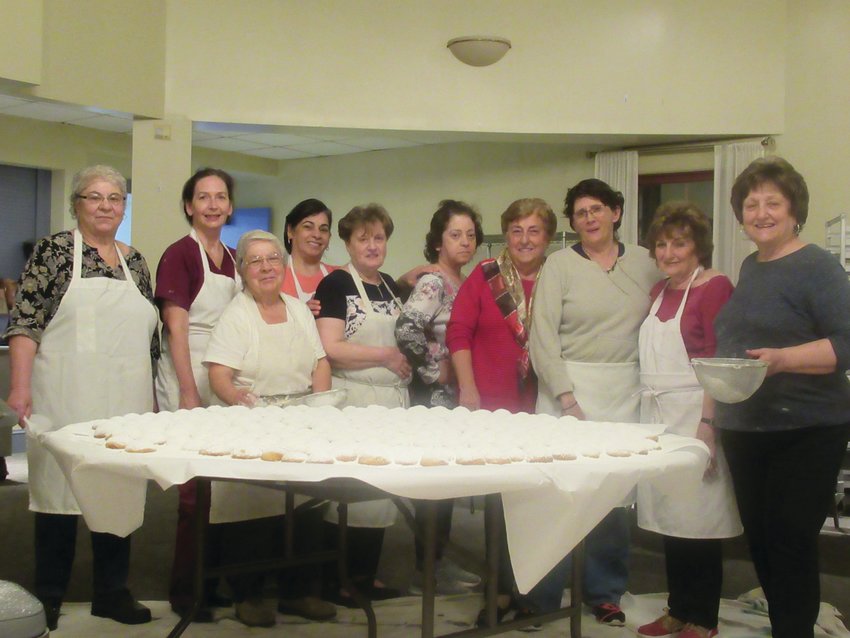 BAZAAR BAKERS: Among the members of the Ladies Philoptochos Society who have worked tirelessly to prepare for this weekend&rsquo;s Greek Food Fair and Christmas Bazaar are: Fortini Arsoniadis, Nancy Harritos, Pauline Haralambides, Hoda Daiaa, Roula Proyous, Zalfa Geha, Koulas Rougas, Vikki Poulos, Angela Provost and George Pappas. (Warwick Beacon photos by Pete Fontaine)