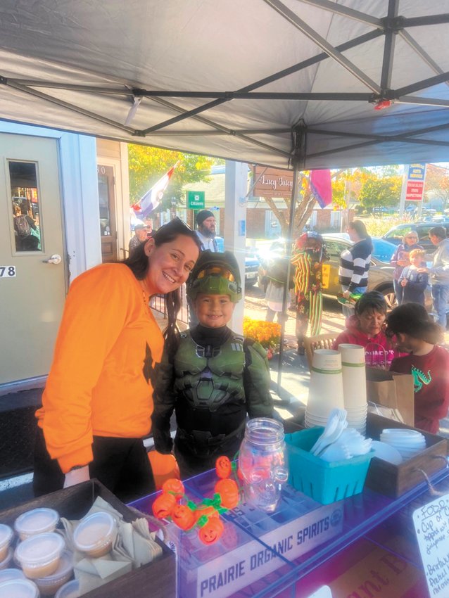 CELEBRATING OKTOBERFEST: Lucy Juicy&rsquo;s Shawna Gierhart and her son Sterling Louro at Oktoberfest.