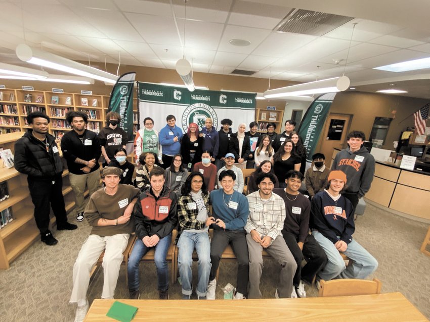 EAST ALUM: Roughly 40 alumni returned to Cranston East on Jan. 6 to talk with seniors about their college experiences. This annual event was not held the last several years due to the pandemic, but school staff said there was a large turnout of grads this year. (Courtesy of Cranston Public Schools)