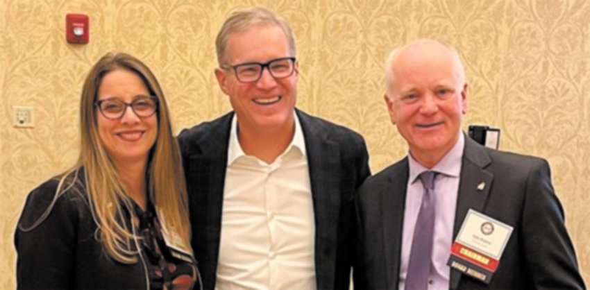 NEW ROLE: Taking on the new role as board chair for the Rhode Island Trucking Association, is Debora Babin Katz. Her goal in this two-year term is to support the education and training of truckers. (From left) Babin Katz, ATA President &amp; CEO Chris Spear and Michael Kiselica. (Submitted photo)