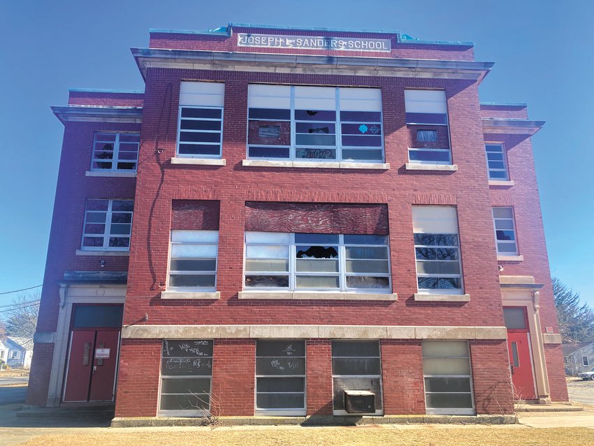 HOPES FOR DEVELOPMENT: The former Joseph L. Sanders School building on Heath Avenue has sat empty for many years. The city proposes to subdivide the land into four substandard lots to allow for four single-family houses to be built. (Herald photo)