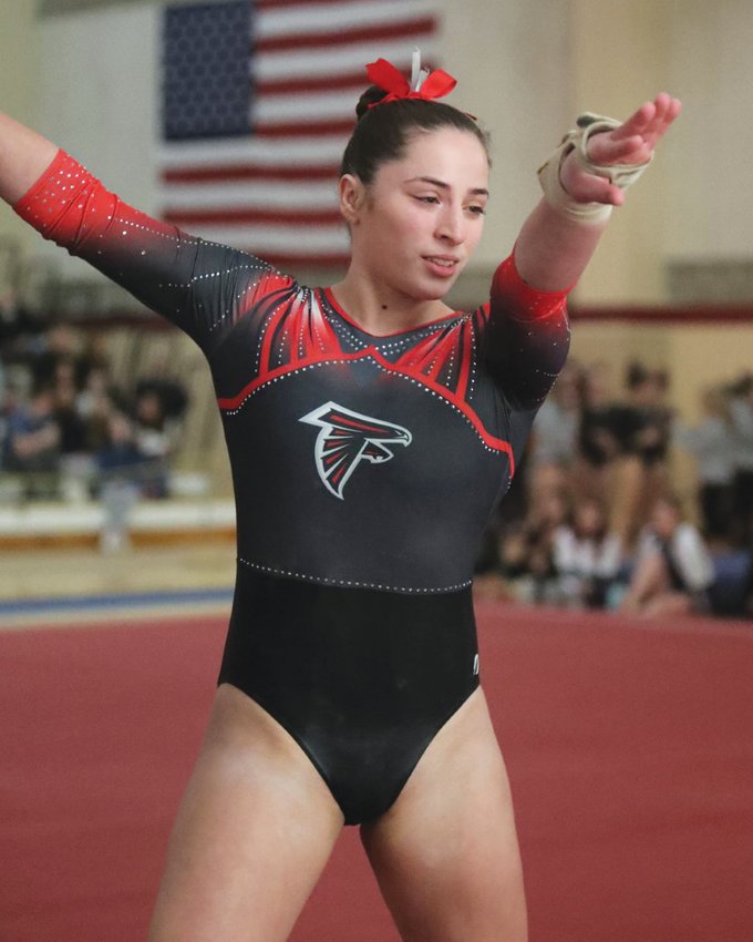 STATE CHAMP: Cranston West senior Brooke Anderson, who won the all-around title at the gymnastics state championships. (Photos by Mike Zawistoski)