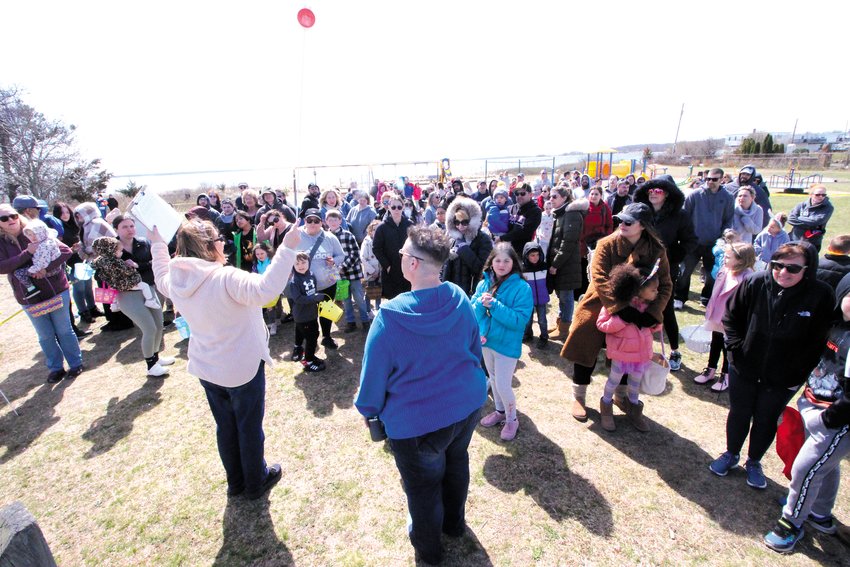 WELCOME TO THE POINT: The Conimicut Village Association egg hunt was held at the point park this year since Clegg Field playground is under reconstruction.