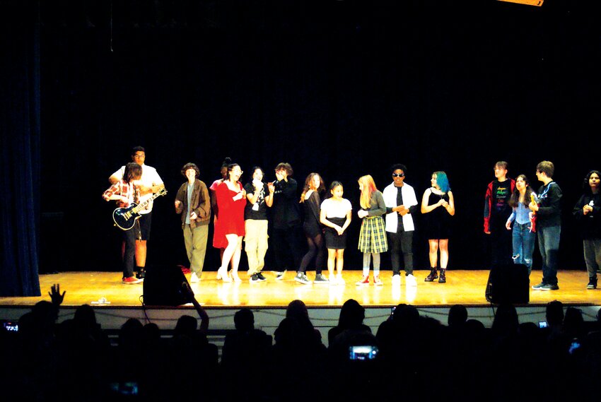 THE WHOLE GANG: The whole cast of this year&rsquo;s Top Notch Talent Show gets together for a bow as the performance comes to a close. (Photos by Steve Popiel)