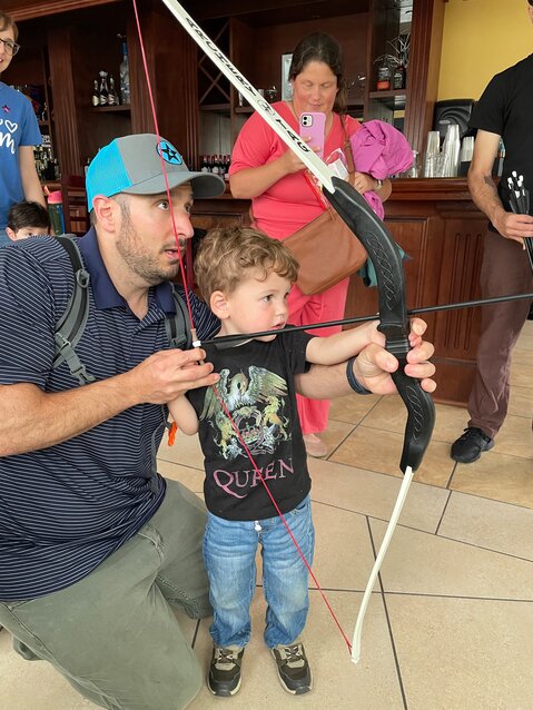 FUTURE HAWKEYE?  The Archery Games PVD was a very popular spot for kids of all ages.