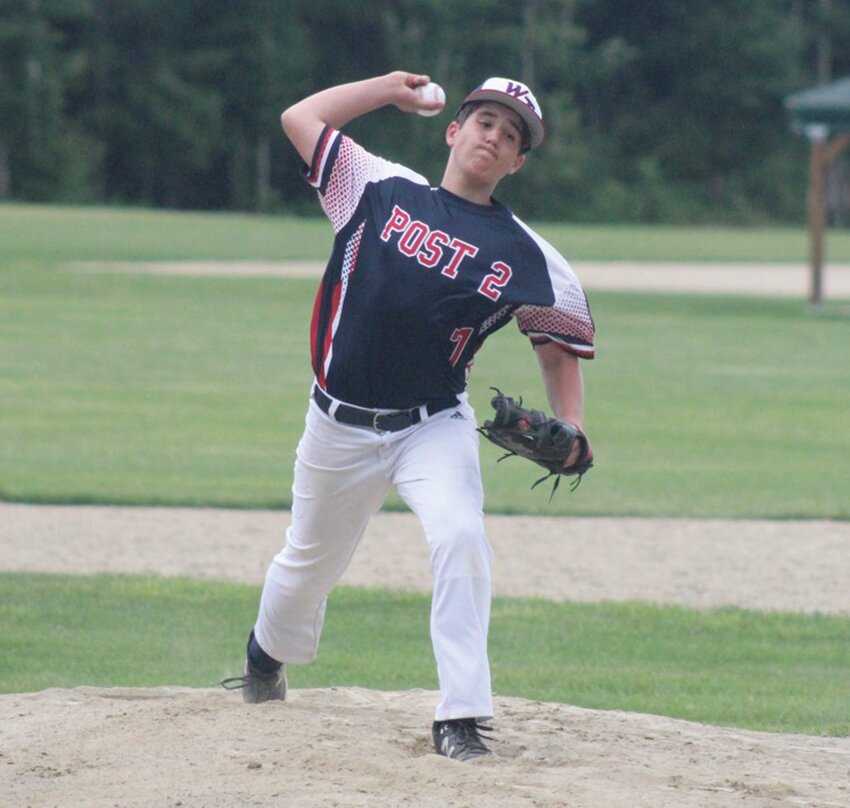 WINDING UP: Warwick Tree Post pitcher Ben Diaz deals on the mound. (Photos by Alex Sponseller)