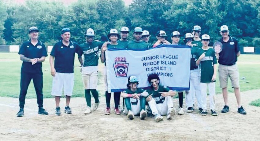 DISTRICT CHAMPS: The Cranston East juniors after winning the title. (Submitted photo)