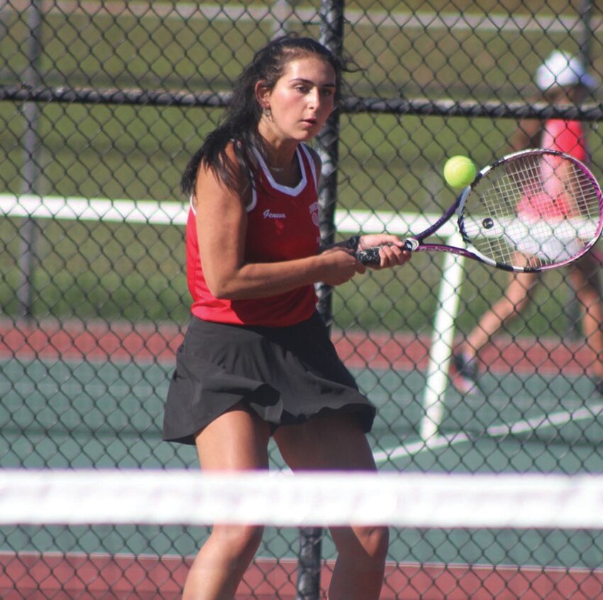 TEAM CAPTAIN: West&rsquo;s Geneva Lindsay returns a shot. (Photo by Alex Sponseller)