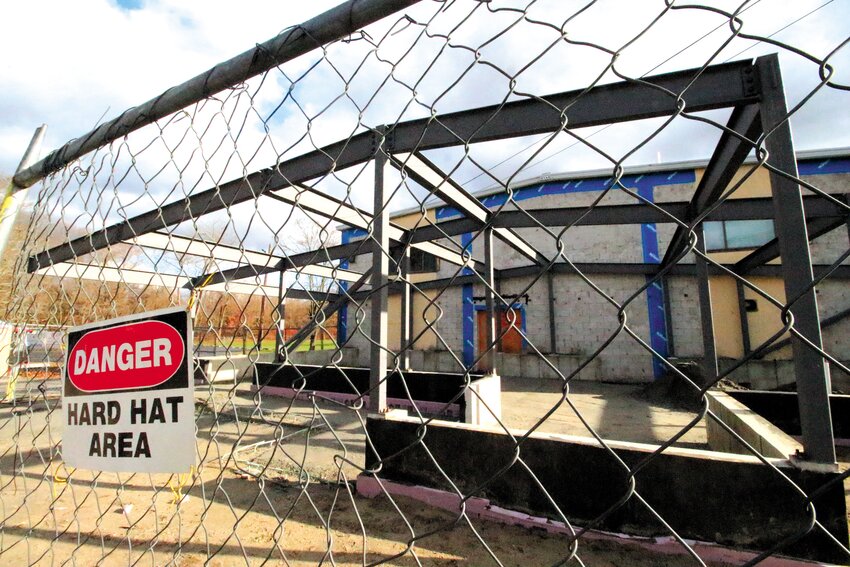 ON THE RISE: Renovations and additions to CLCF offices on Pontiac Avenue are well on their way. (Cranston Herald photo)