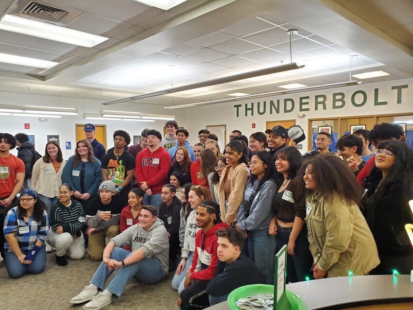 GROUP PHOTO: The class of 2023 graduates all come together for a group picture at the CHSE library. (Photos by Kevin Fitzpatrick)