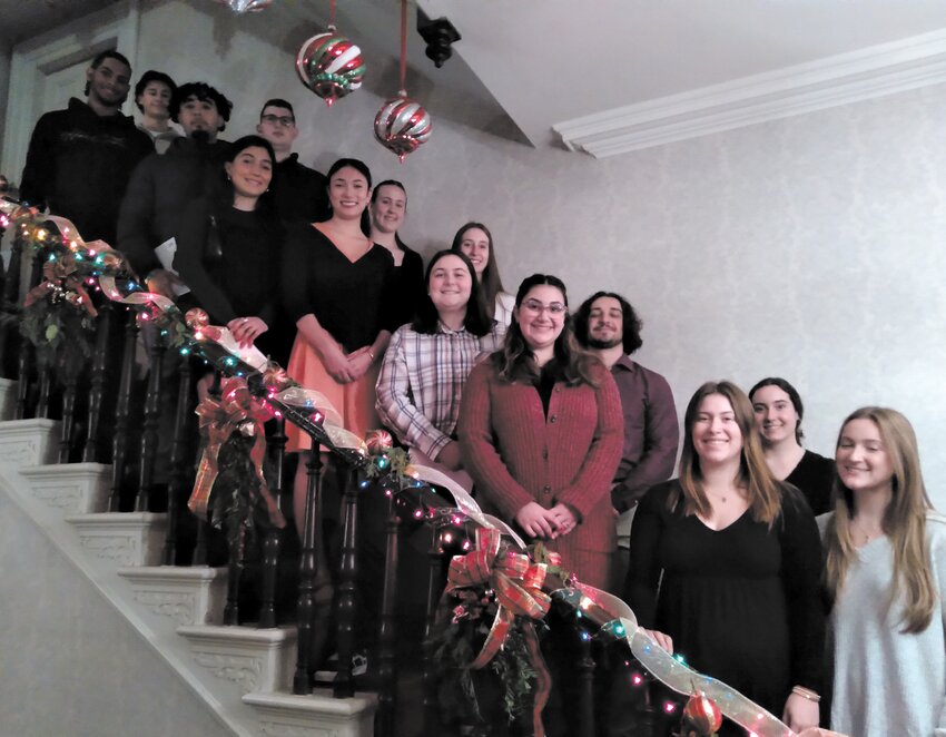 HONOREES: The recipients of this year&rsquo;s Cranston Veterans&rsquo; Memorial Fund Awards stand for a photo on the front staircase of Sprague Mansion. (Photos provided by Cranston Veterans&rsquo; Memorial Fund)