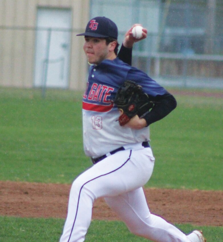 WINDING UP: Toll Gate pitcher Geoff Laliberte deals in a game last week. (Photos by Alex Sponseller)