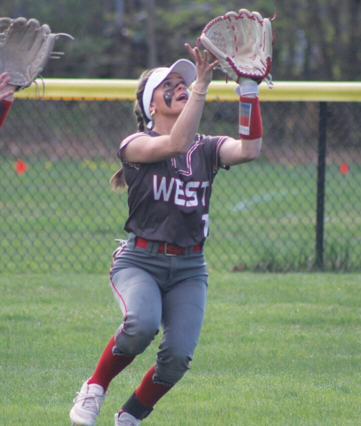 FLY BALL: West centerfielder Siena Nardelli.