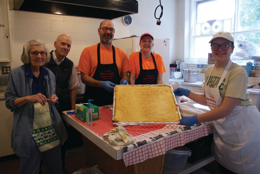 CORN BRED: Carol Rathbun, Richard Davidson, Jeff Butzier, Robin Butzier, Morgan Butzier, the morning&rsquo;s cornbread cooks, show off some of the best cornbread on the planet.