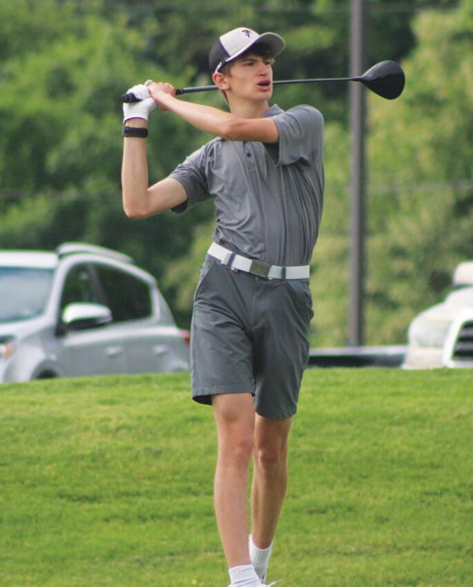 TEEING OFF: West&rsquo;s Jack Marques on Tuesday morning in the state championship. (Photos by Alex Sponseller)