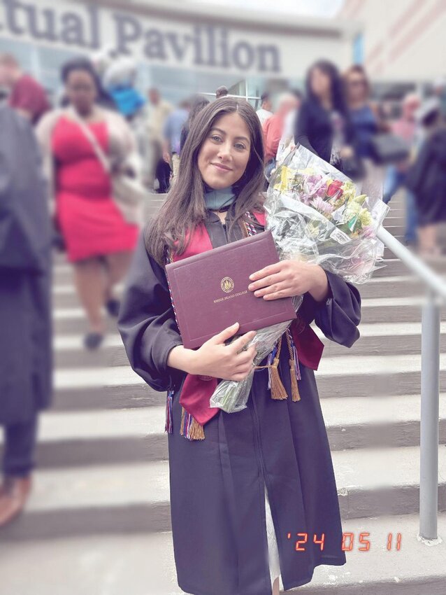 CRANSTON PROUD: At her college graduation, Genesis Aldana gave all the credit for her success to her hometown, Cranston. (Photo courtesy Genesis Aldana)