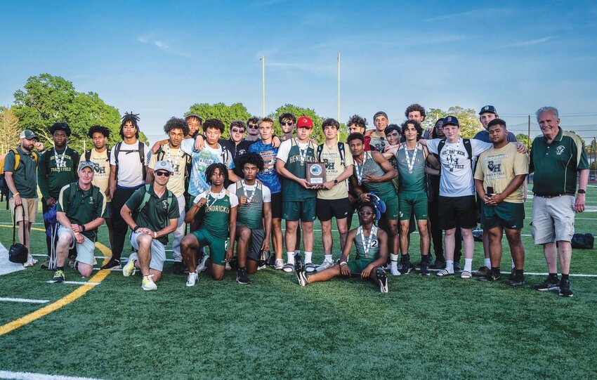 RUNNERS UP: The Hendricken outdoor track and field team last week at the state championships. (Photos by Leo van Dijk/rhodyphoto.zenfolio.com)