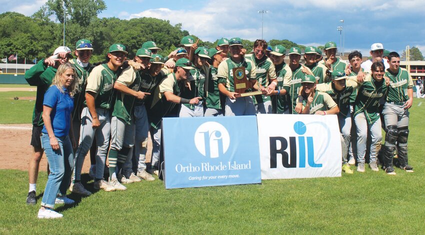 PERFECT SEASON: The Hendricken baseball team after winning the state title. (Photos by Alex Sponseller)