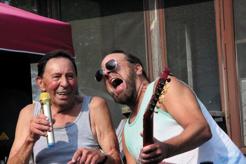 WHAT TO DO ON YOUR 86TH BIRTHDAY: John Marotto knows how to throw a birthday party, especially when it&rsquo;s his 86th birthday. And he knows how to get laughs and have a few of his own at the same time. Now, you may not see the resemblance, but he&rsquo;s portraying Mick Jagger in this shot with one of his guests, Paul Vaccaro who really got into &ldquo;(I Can&rsquo;t Get No) Satisfaction.&rdquo;