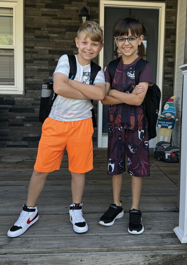 Raymond and Zackary Smith go back to school, Garden City Elementary. (Photo courtesy Lindsay Smith)