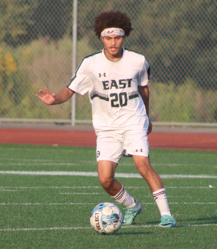 ON THE PITCH: Cranston East&rsquo;s Aaron Morales handles the ball last week against East Greenwich. (Photos by Alex Sponseller)