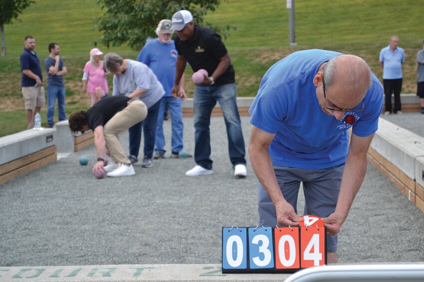 THE TOURNEY: A bracket full of teams competed in the inaugural Johnston Senior Center Bocce Tournament on the Citizens Bank campus in Johnston. Competitors included five teams from the Johnston Senior Center, and teams from the Johnston Fire Department, the Johnston Rec Department, Morgan Rehabilitation &amp; Healthcare Center, The Bridge at Cherry Hill and two teams from Citizens Bank.