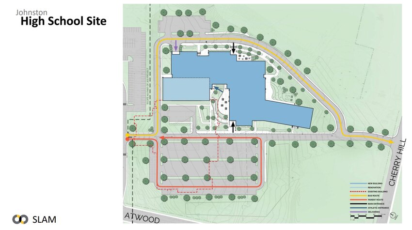 PLANNING ON IT: The proposed floorplan for a new Johnston High School was recently presented to the Johnston School Building Committee. (Image courtesy SLAM)