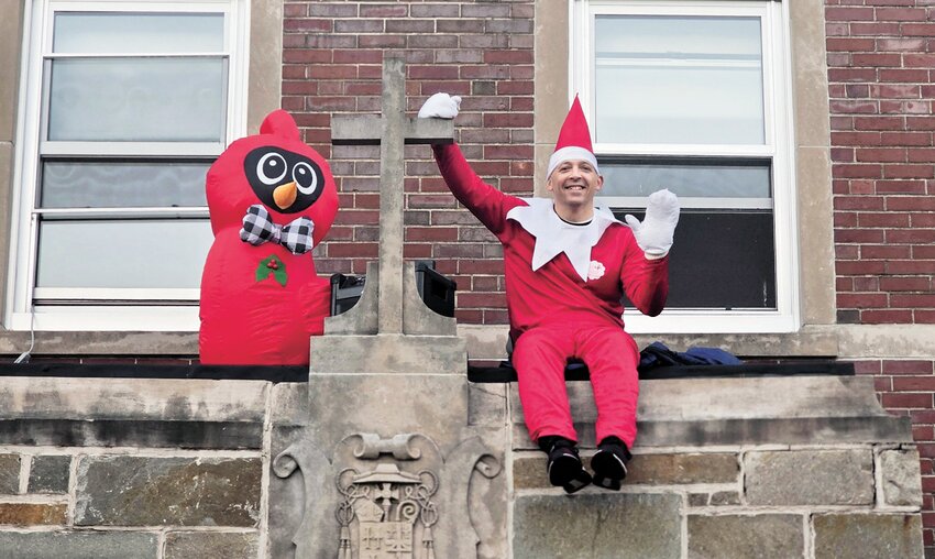 Up on the roof top, click click click, down the SPS stairs came Elf Kline Kline Kline. (Submitted photo)