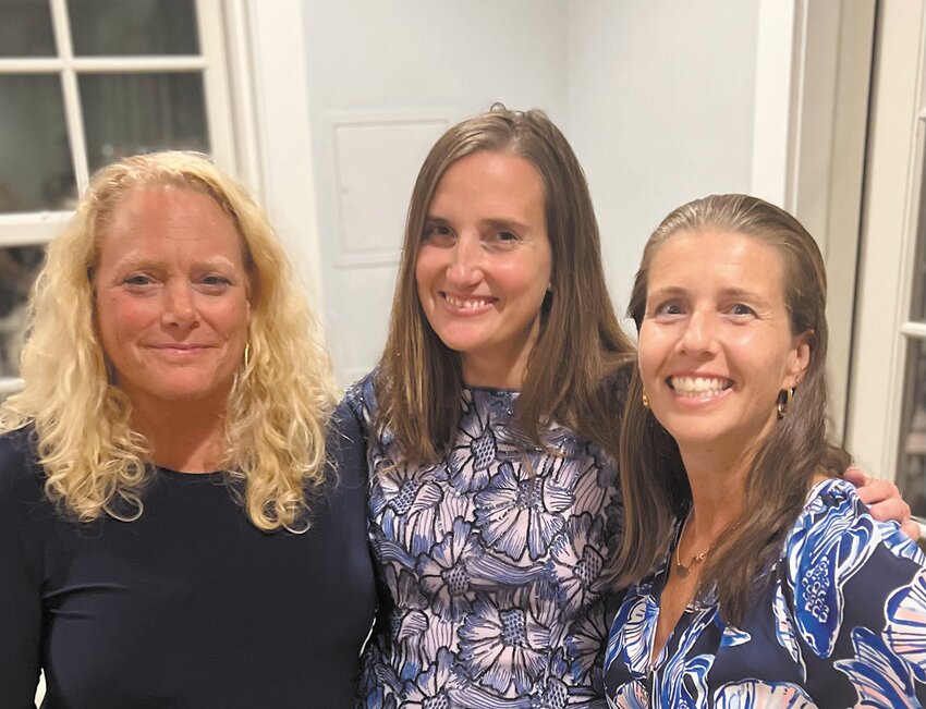 From left, Victoria Rhine (Providence), Jackie Cambio (Cranston) and Stephanie Van Patten (Warwick) at last year&rsquo;s commodore dinner.