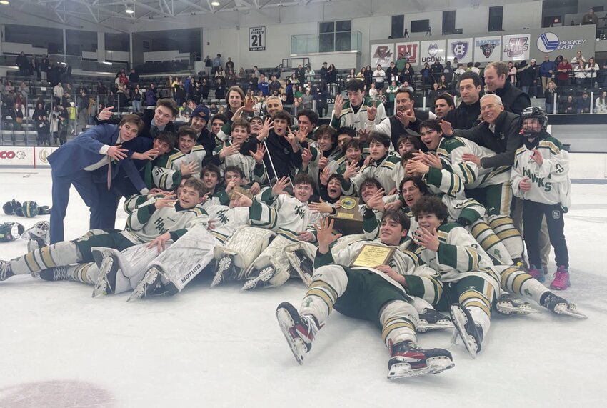 The Hendricken hockey team after winning the title.